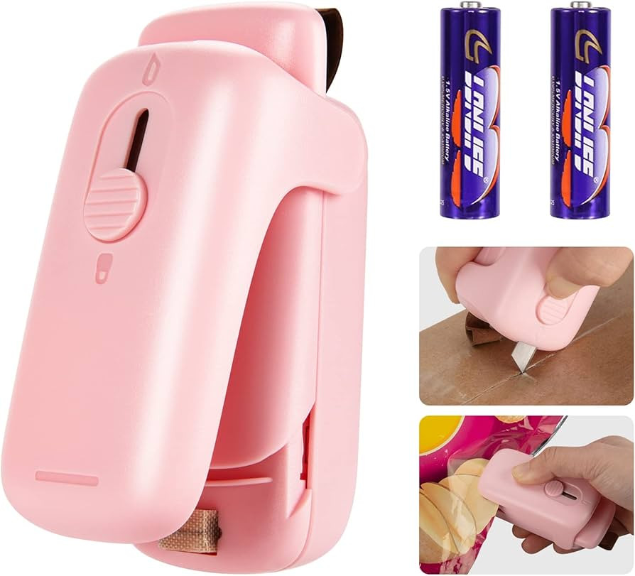Mini Bag Sealer, Kenossion Chip Bag Sealer - Bag Sealer Heat Seal with Cutter & Magnet, Portable ... | Amazon (US)