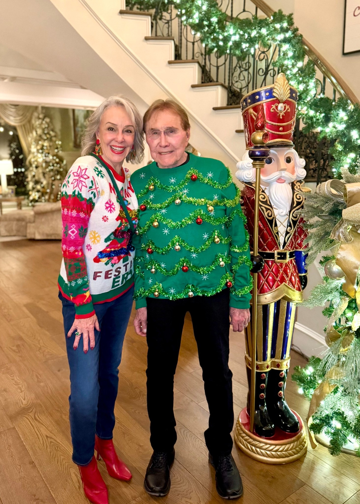 Ugly tacky Christmas sweaters for him and for her. 
Fun sweaters, tinsel sweaters, Christmas ornaments, festive sweater, colorful sweater under $30 

#LTKHoliday #LTKFindsUnder50 #LTKOver40