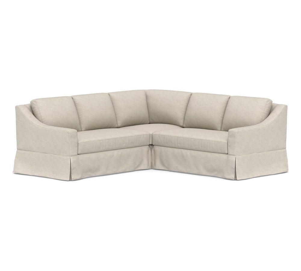 York Slope Arm Slipcovered 3-Piece L-Sectional | Pottery Barn (US)