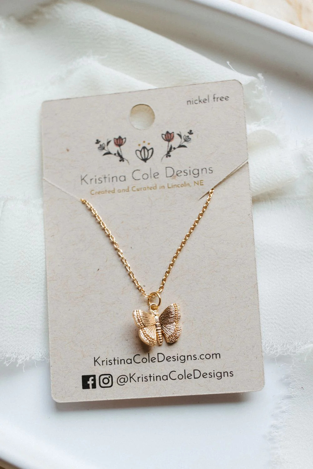 Gold Butterfly Necklace | Kristina Cole Designs