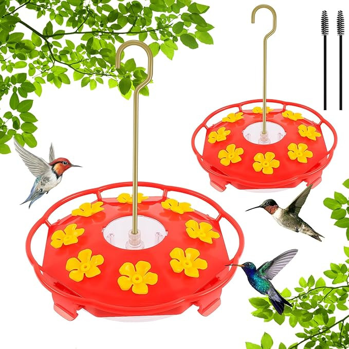 FEED GARDEN 2 Pack 16 OZ Hummingbird Feeders for Outdoor 8 Feeder Ports Ant Bee Proof Leak-Proof ... | Amazon (US)