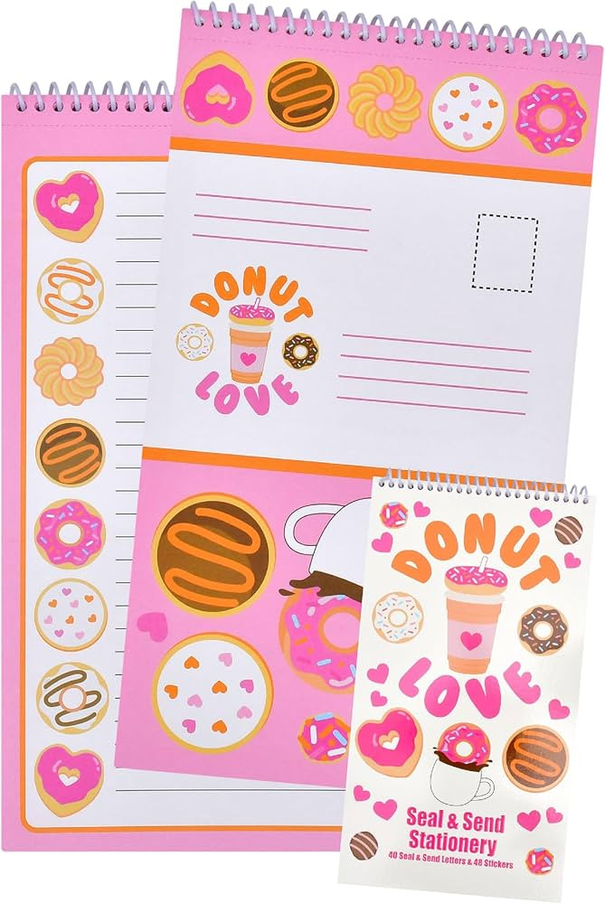iscream Seal and Send 40 Sheet Stationery Note Card Pad with Seals - Donut Love | Amazon (US)