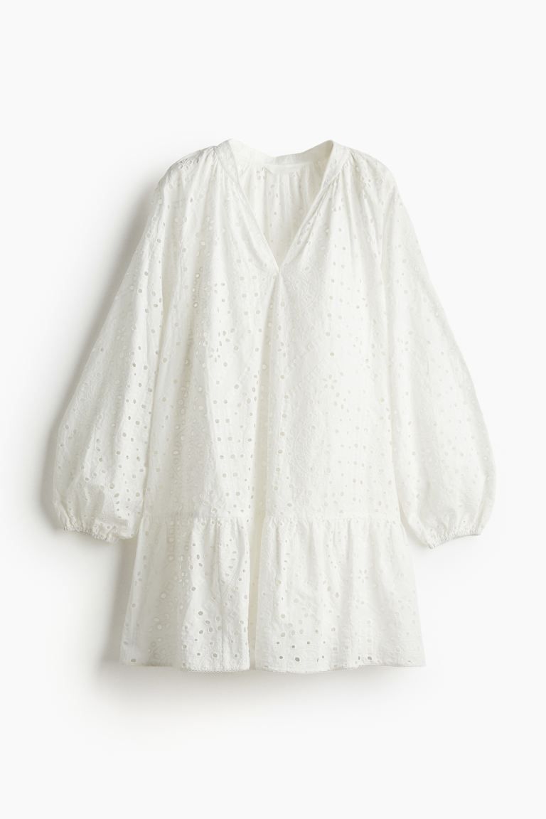 Tunic Dress with Eyelet Embroidery | H&M (US + CA)