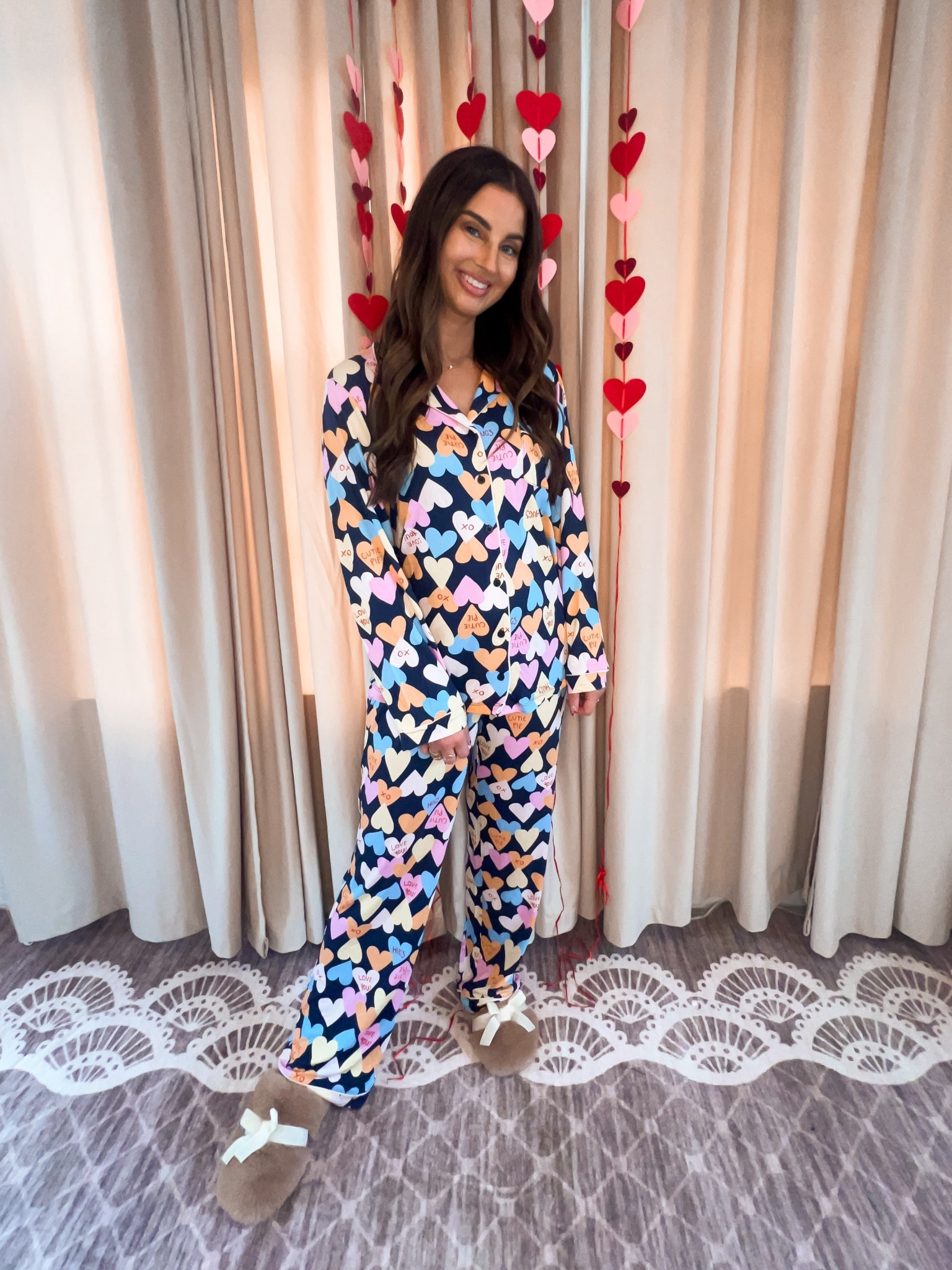 Candy heart pajamas-small