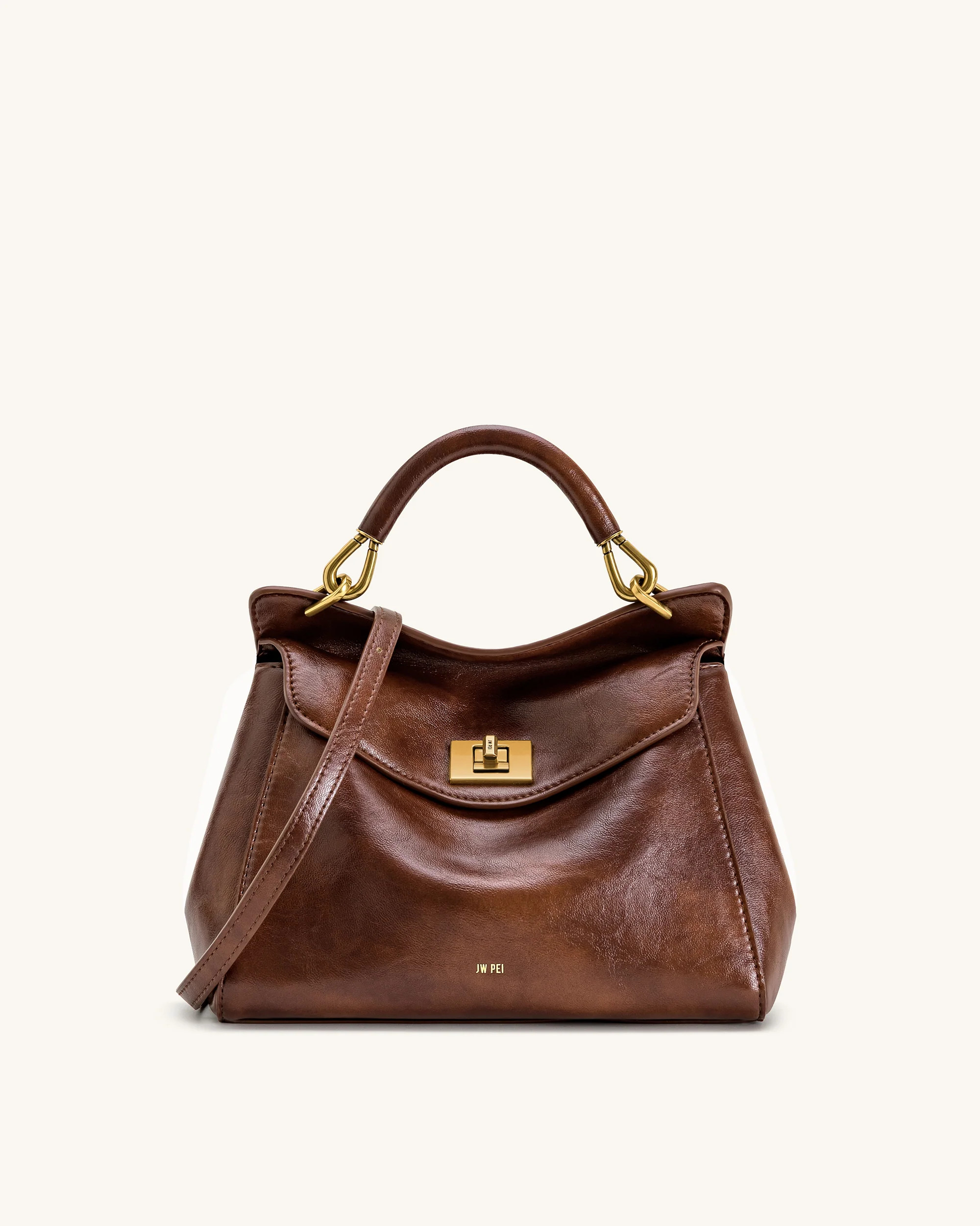 Lucia Classic Top Handle Bag - Coffee Brown | JW PEI US