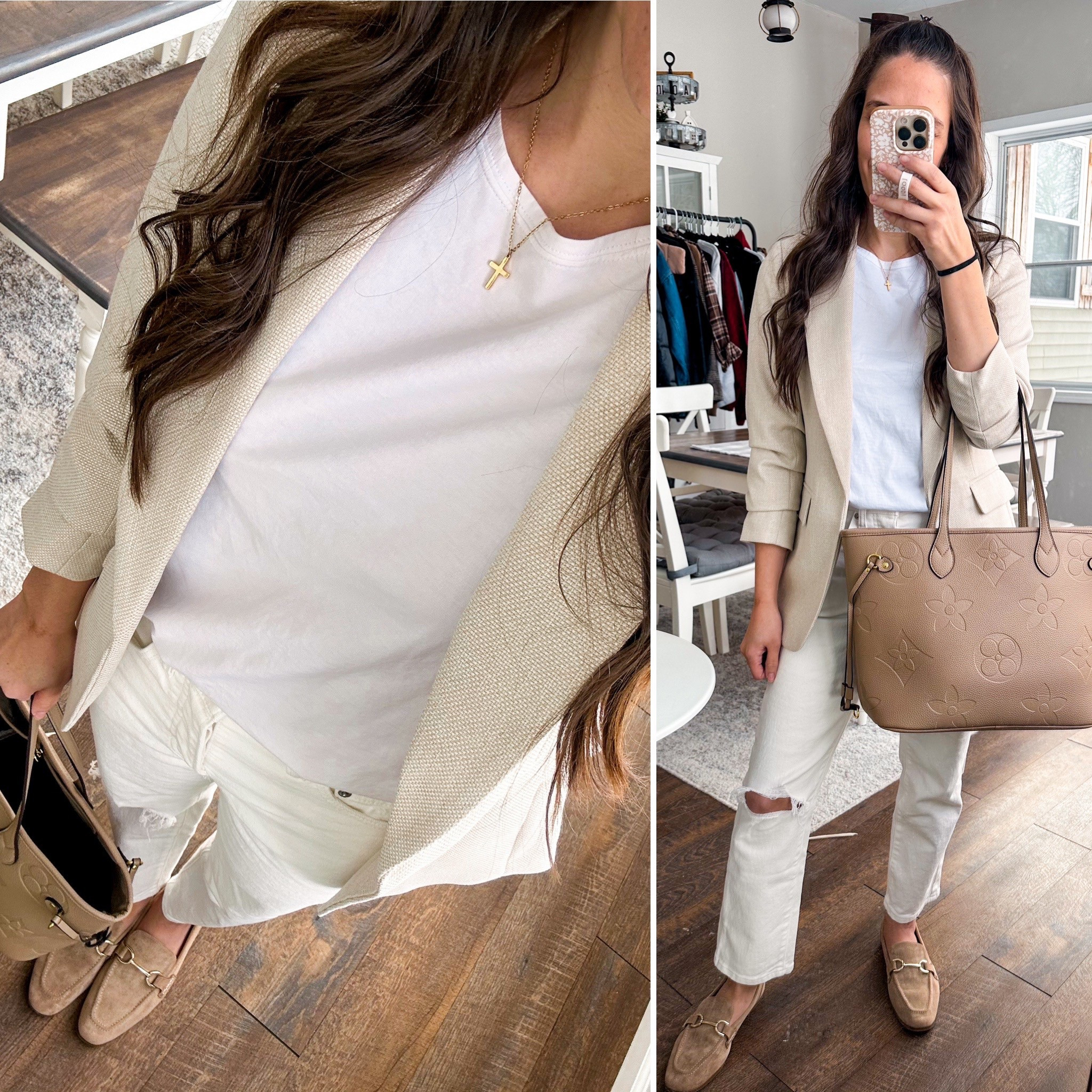 Church OOTD! 
Linen blazer xs 
White tee XS 
White denim jeans tts short 
Shoes tts 

#LTKFindsUnder50 #LTKPetite #LTKFindsUnder100