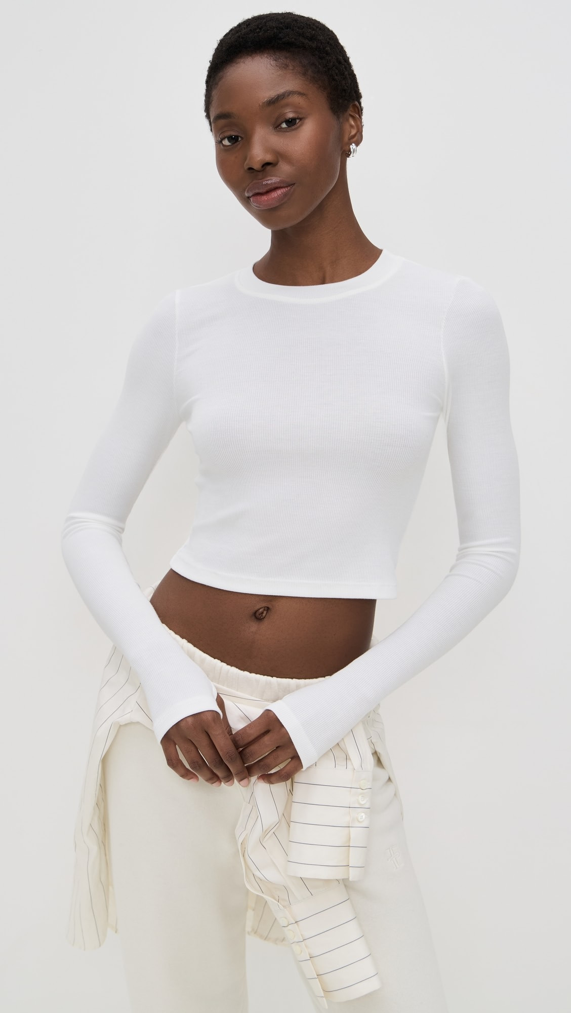 Louise Rib Long Sleeve Crop | Shopbop