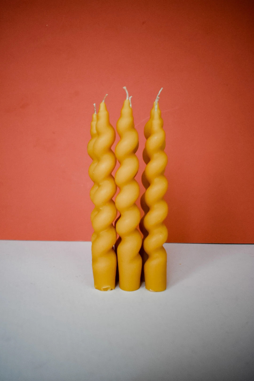 Wide Twist Beeswax Taper Candles | Etsy (US)