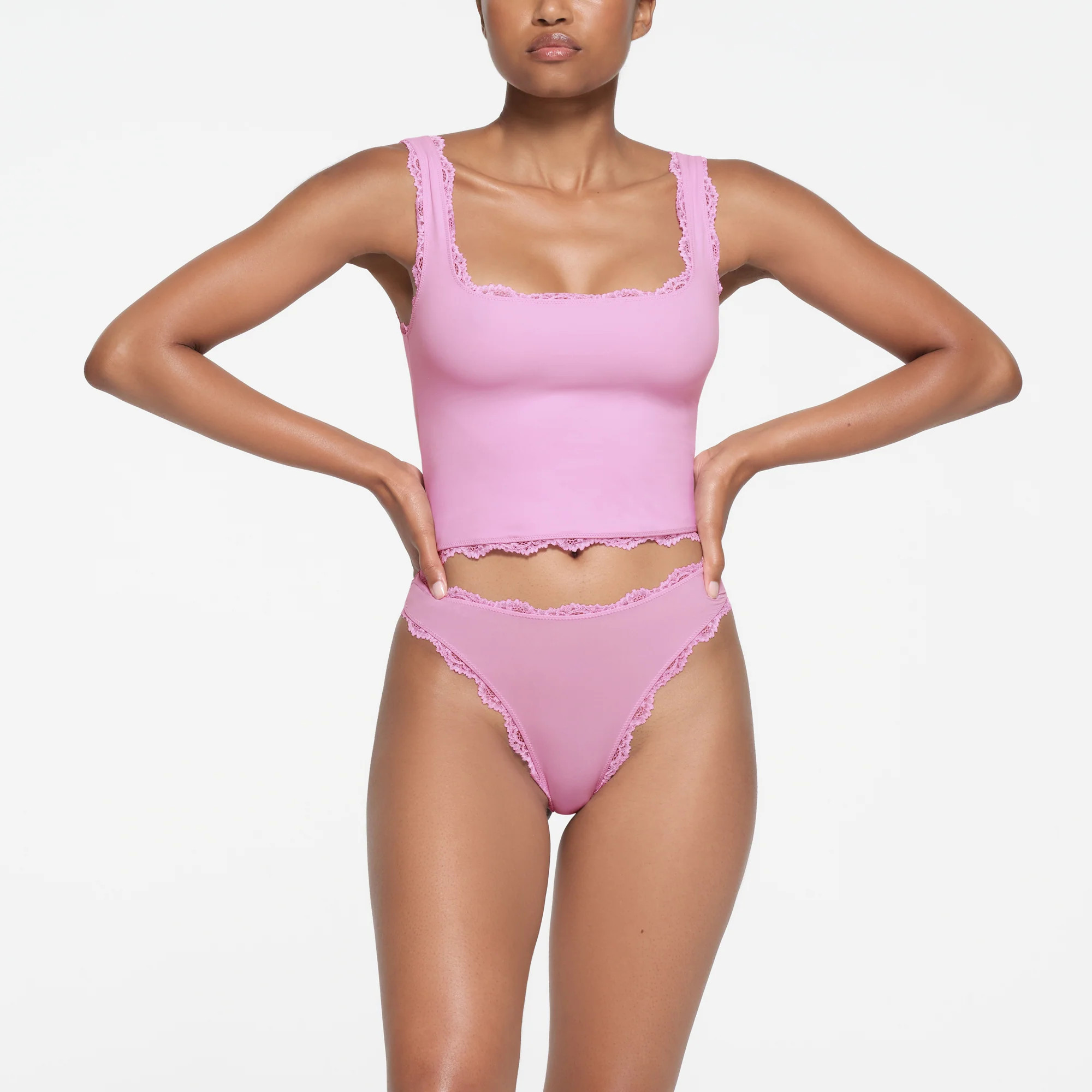 SKIMS Tank Top | Pink | 4XL | Fits Everybody Lace | SKIMS (US)