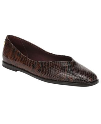Franco Sarto Women's Tesia Square Toe Ballerina/Skimmer Flats - Black Leather | Macy's