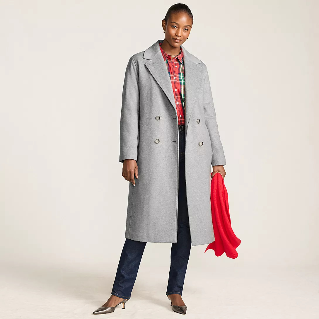 Women's Insulated Double Breasted Wool Coat | Lands' End (US)