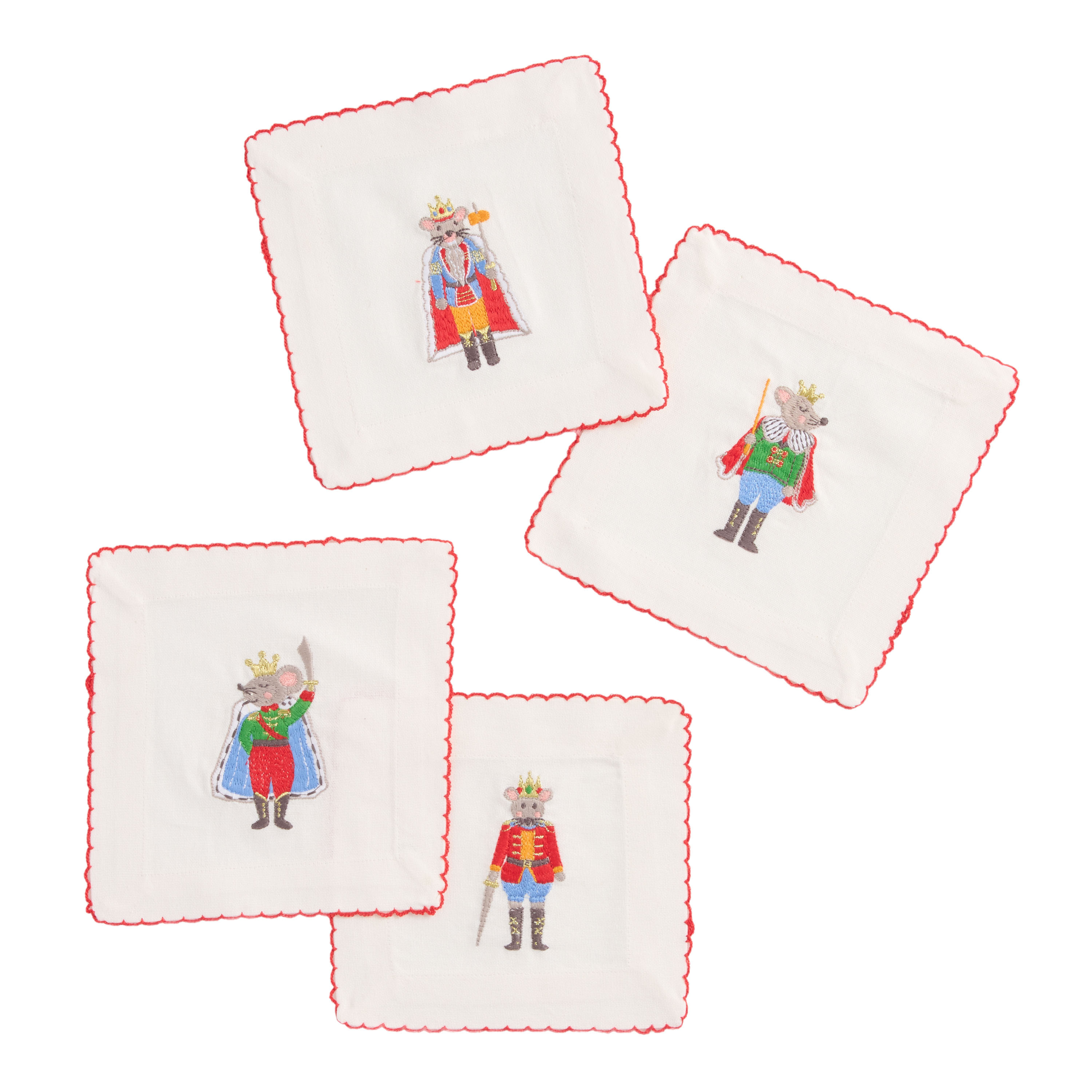 Holiday Rat King Embroidered Cocktail Napkin 4 Pack | World Market