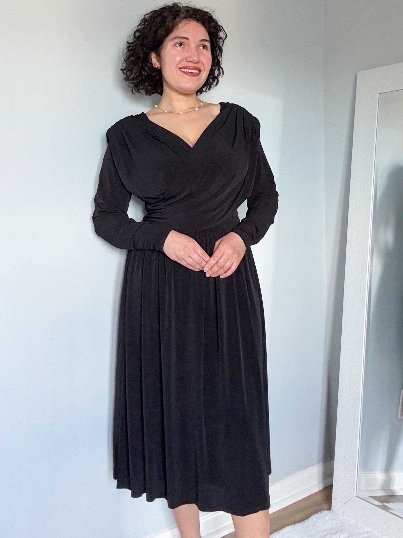 Black dress, midi dress 

#LTKOver40 #LTKootd