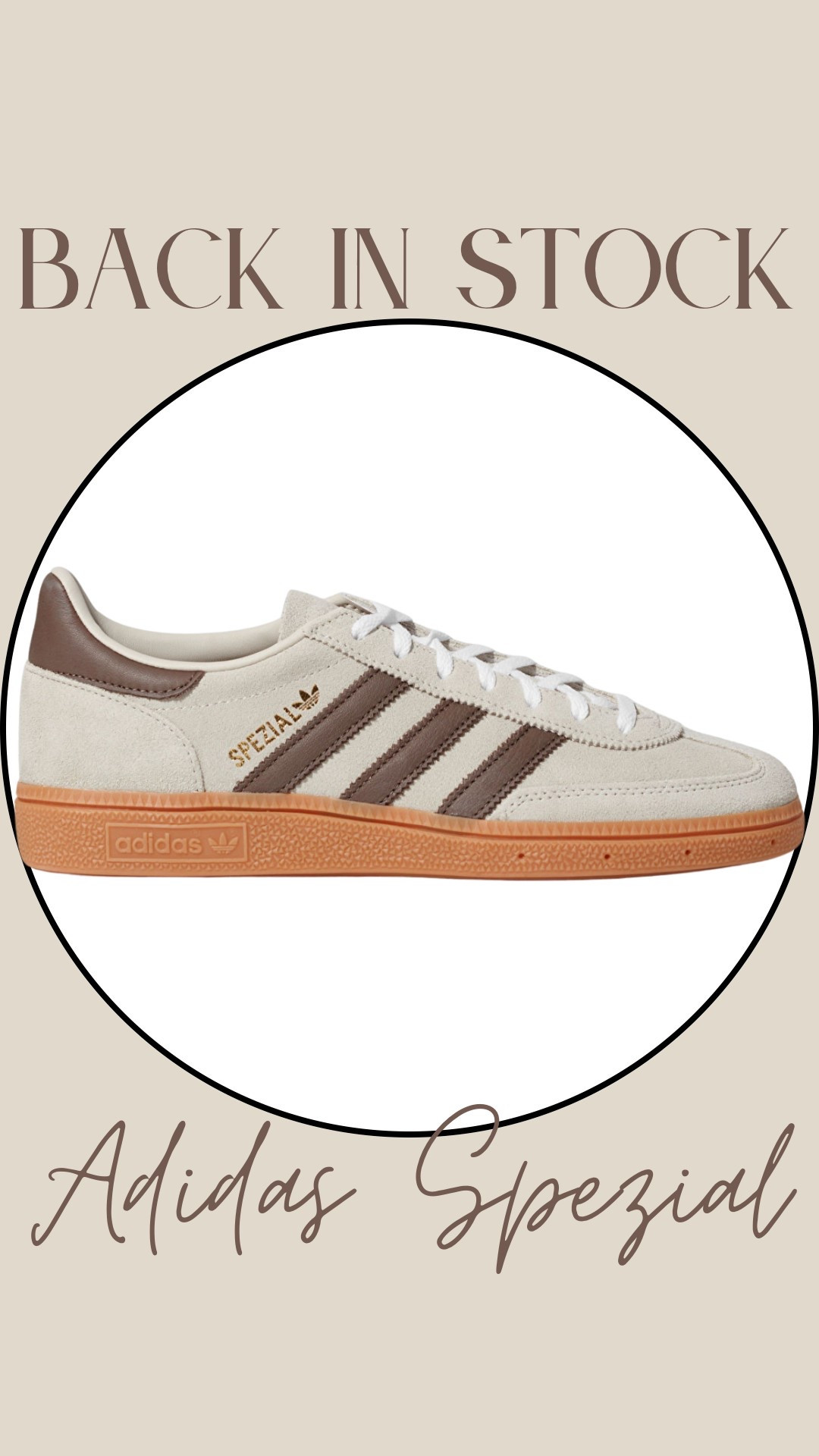 Beige/brown Adidas Spezial trainers back in stock.

#LTKeurope #LTKstyletip #LTKshoes