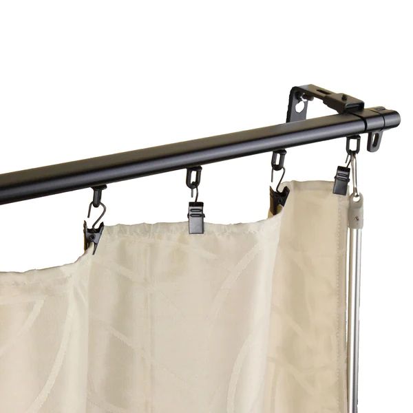 InStyleDesign Regal Black Adjustable Curtain Track Set | Bed Bath & Beyond