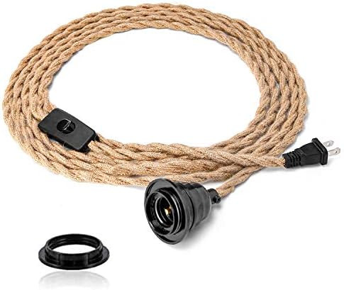 Industrial 15ft Pendant Light Cord - Hanging Light Kit with Switch Plug in Vintage Fabric Lamp Cord  | Amazon (US)