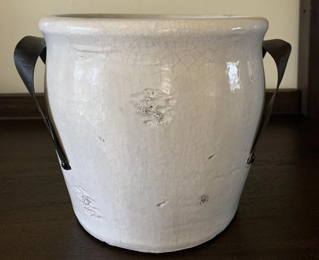 Vintage Crackle Glaze Crock Pot: Farmhouse Kitchen Decor With Handles - Etsy | Etsy (US)