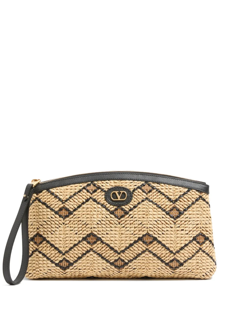 raffia clutch bag with geometric pattern | Farfetch Global