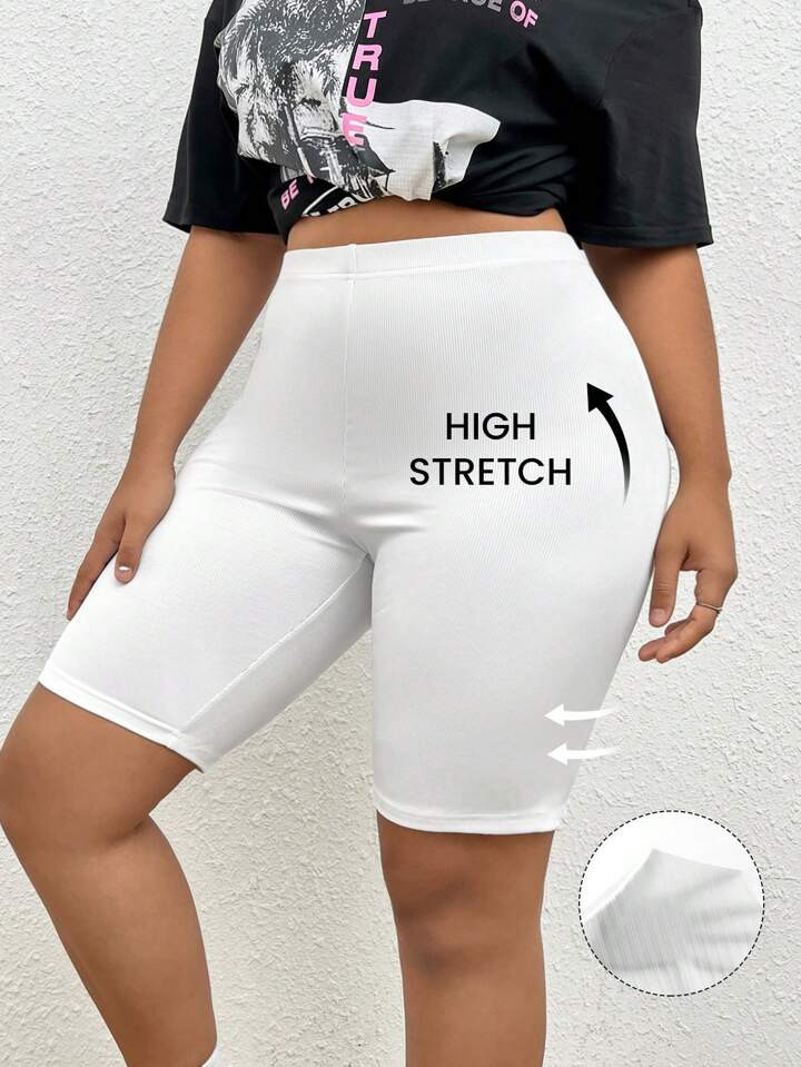 SHEIN EZwear Plus Solid Biker Shorts | SHEIN