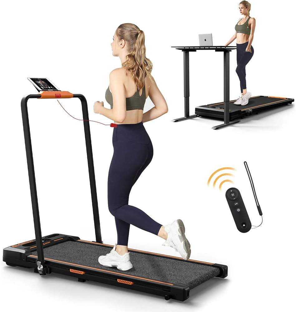 Walking Pad, 2 in 1 Under Desk Treadmill of Compact Space, 2.5HP Quiet Desk Treadmill with Remote... | Amazon (US)