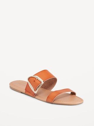 Faux-Leather Double-Strap Metal-Hardware Sandals for Women | Old Navy (CA)