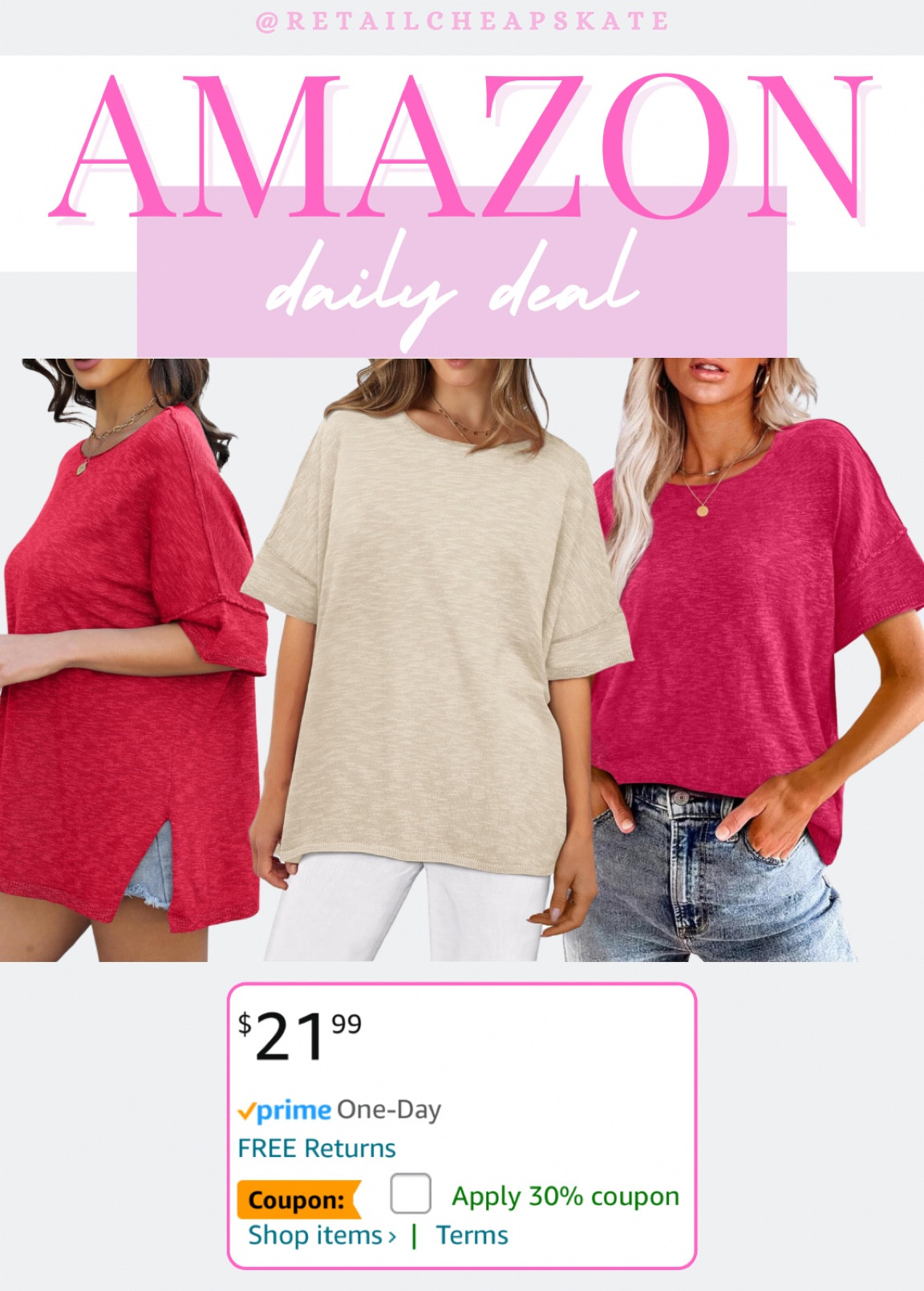 Amazon deal on this free people lookalike tee! Clip the 30% off coupon 

#LTKstyletip #LTKfindsunder50 #LTKsalealert