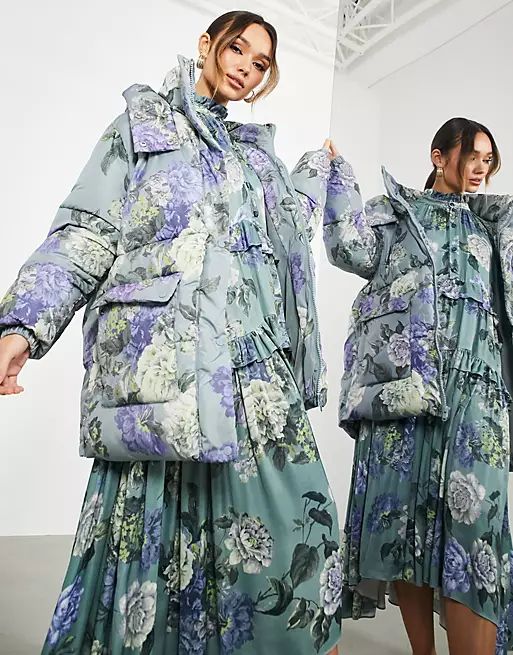 ASOS EDITION puffer jacket in floral print | ASOS (Global)