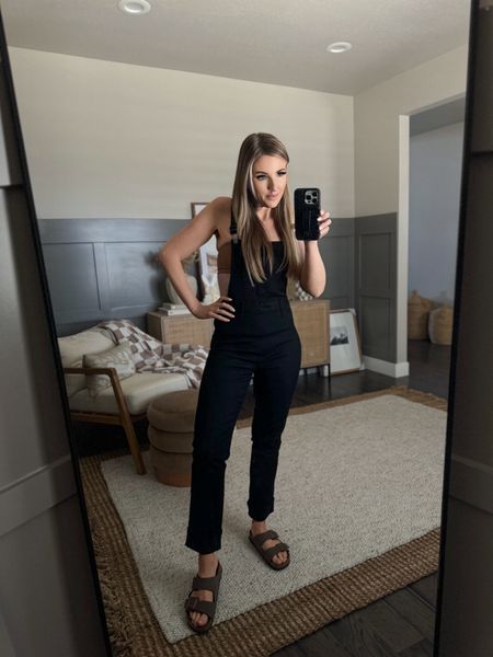 These slim fit overalls are perfection! Love them styled with a bandeau top & Birkenstocks for summer. 

Overalls size 2 

#overalls #summer #birkenstock #outfit 

#LTKstyletip #LTKshoecrush #LTKover40