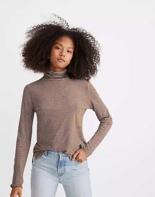 Whisper Cotton Turtleneck in Carlsbad Stripe | Madewell