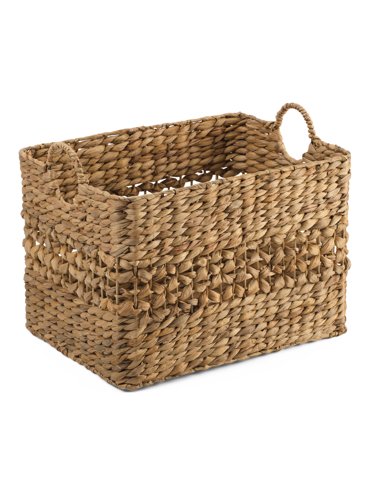18in Large Natural Hyacinth Rectangular Basket | TJ Maxx
