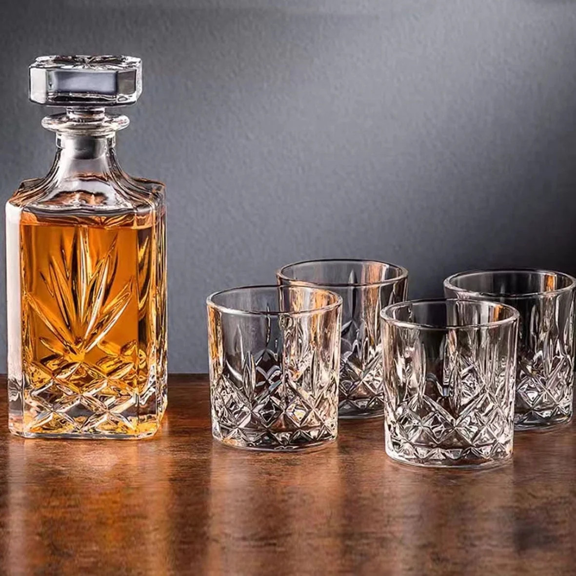Whiskey Decanter Set with Glasses, 5Pcs - Premium Gift Box for Men and Women - Rock Tumblers and ... | Walmart (US)