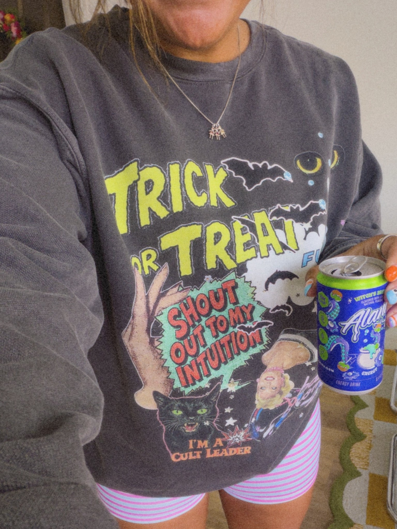 HALLOWEEN SWEATSHIRT: wearing an XL and a medium in the shorts!

#LTKmomlife #LTKootd