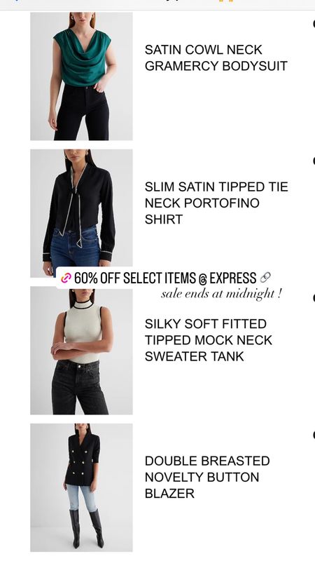 express 60% off flash sale ! Great time to stock up on workwear 🔗

#LTKSeasonal #LTKsalealert #LTKworkwear