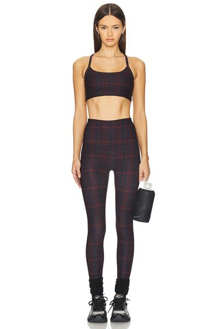 Soft Mark Slim Racerback Sports Bra in Dark Cherry Prep Plaid | Revolve Clothing (Global)