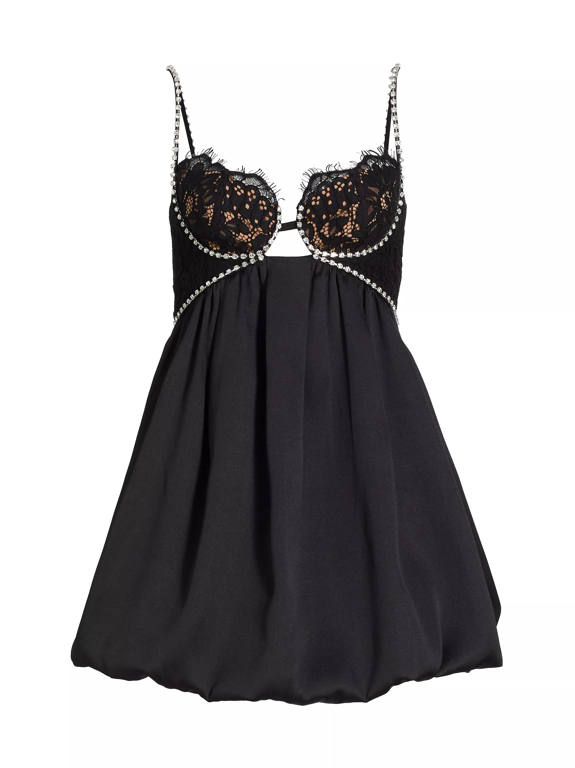 Lace & Diamante-Trimmed Minidress | Saks Fifth Avenue