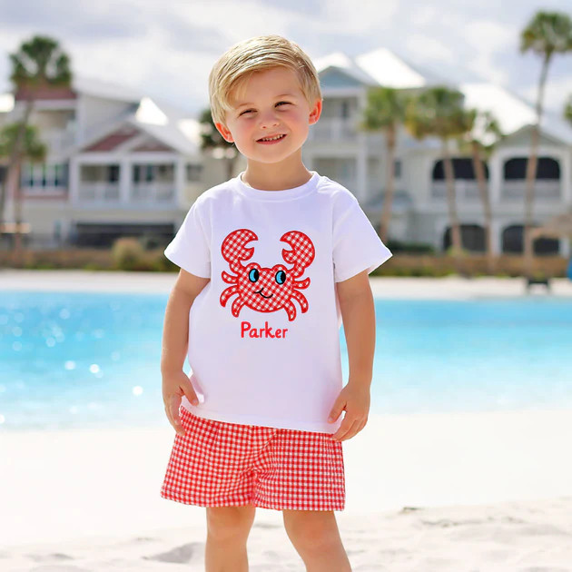Sea Crab Red Short Set | Classic Whimsy
