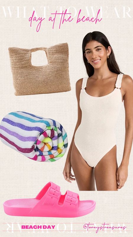 Swimwear, swimsuit, swim bag. Swimtowel, beach bag, hunza G swimsuit, summer sandals 

#LTKtravel #LTKSeasonal #LTKswim