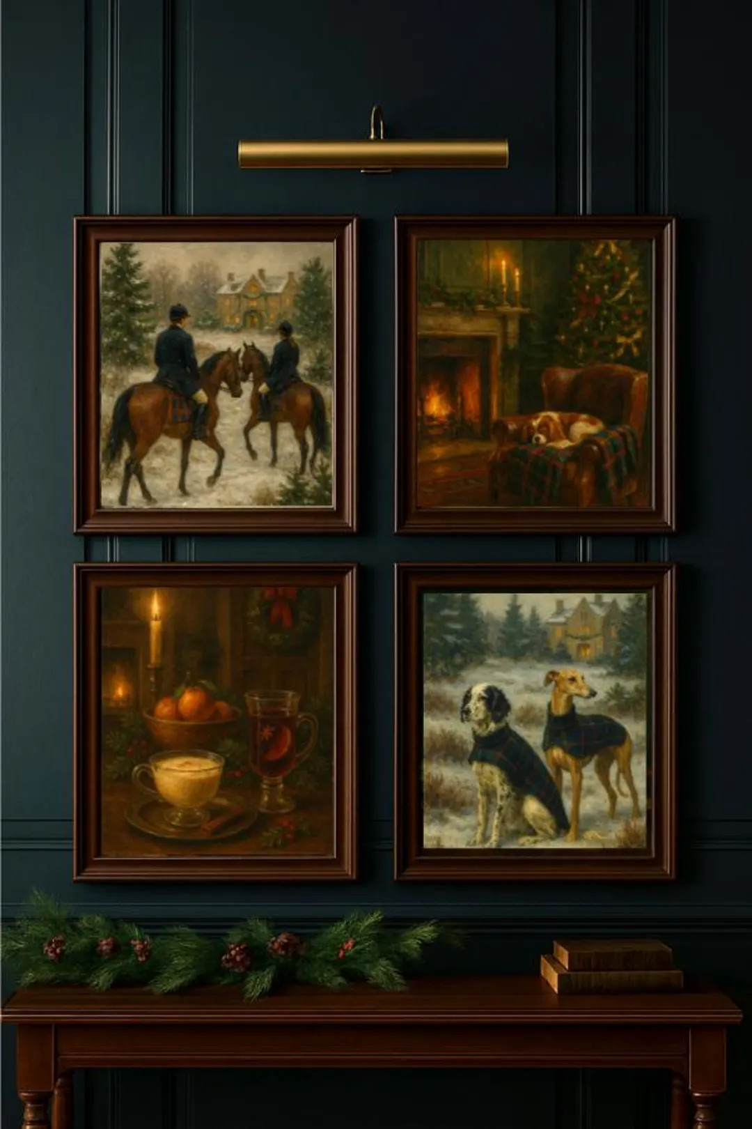 Ralph Lauren Style Christmas Prints: Equestrian Winter Dogs Art Set (digital Download) - Etsy | Etsy (US)