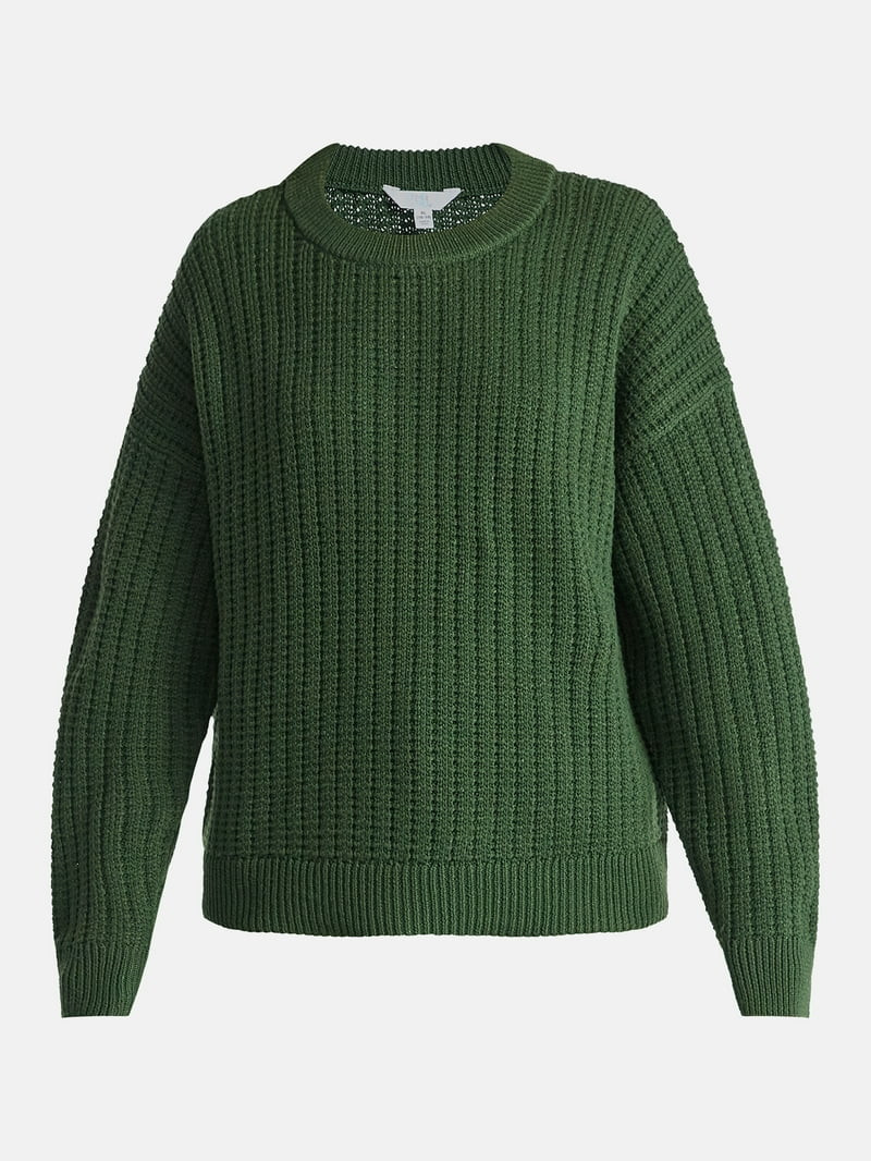 Time and Tru Women's and Women’s Plus Textured Stitch Sweater, Midweight, Sizes XS-4X | Walmart (US)