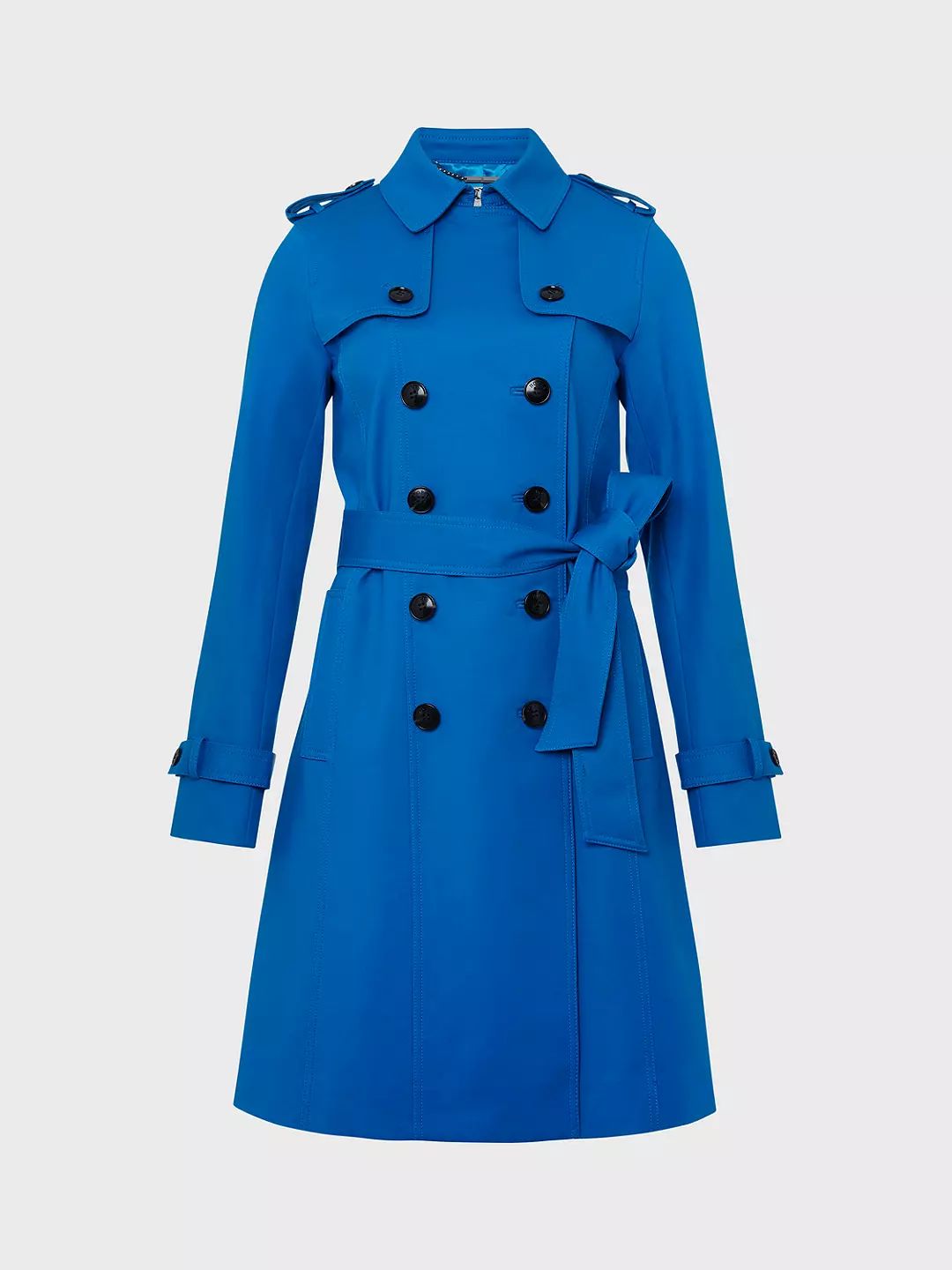 Hobbs Saskia Knee Length Trench Coat, Imperial Blue | John Lewis (UK)