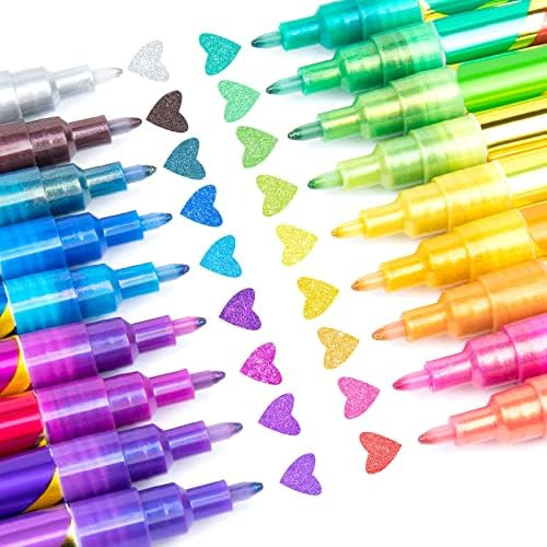 JR.WHITE Glitter Metallic Paint Pens: Sparkle Water-Based Marker Pen for Greeting Cards, Mugs, Wo... | Amazon (US)