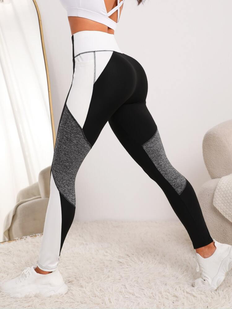 Studio SHEIN Sport Colorblock Sports Leggings With Phone Pocket Yoga Women Pants | SHEIN