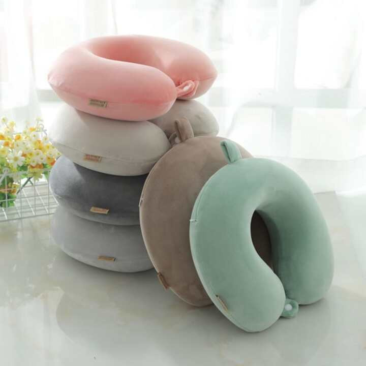 1pc Memory Foam U-shaped Travel Neck Pillow, Airplane Pillow, Neck Support Cushion With Removable... | SHEIN