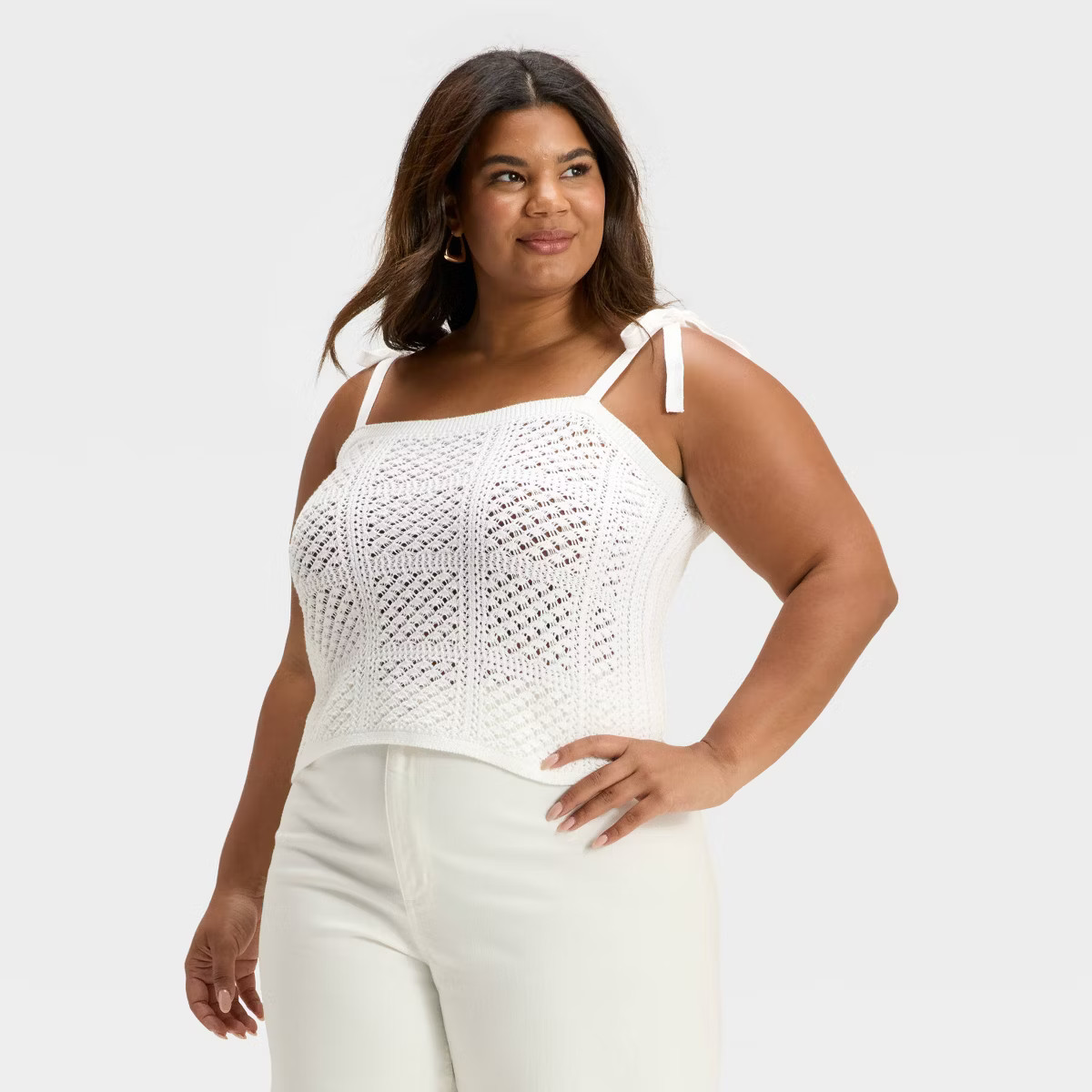 Women's Openwork Sweater Tank - Universal Thread™ White | Target