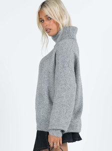 Oswin Turtleneck Sweater Grey | Princess Polly US