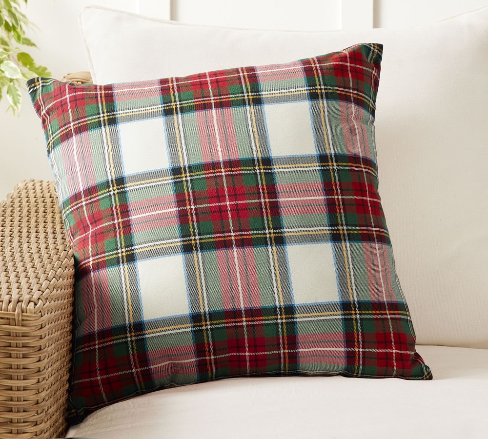 Stewart Plaid Indoor/Outdoor Pillow | Pottery Barn (US)