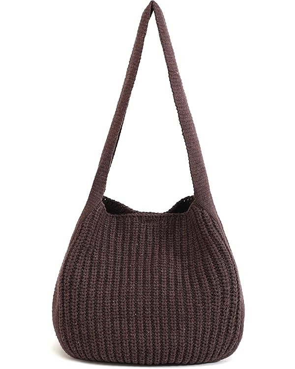 ENBEI Women's Shoulder Handbags Crocheted Bags Large knit bag Tote bag aesthetic for school cute ... | Amazon (US)