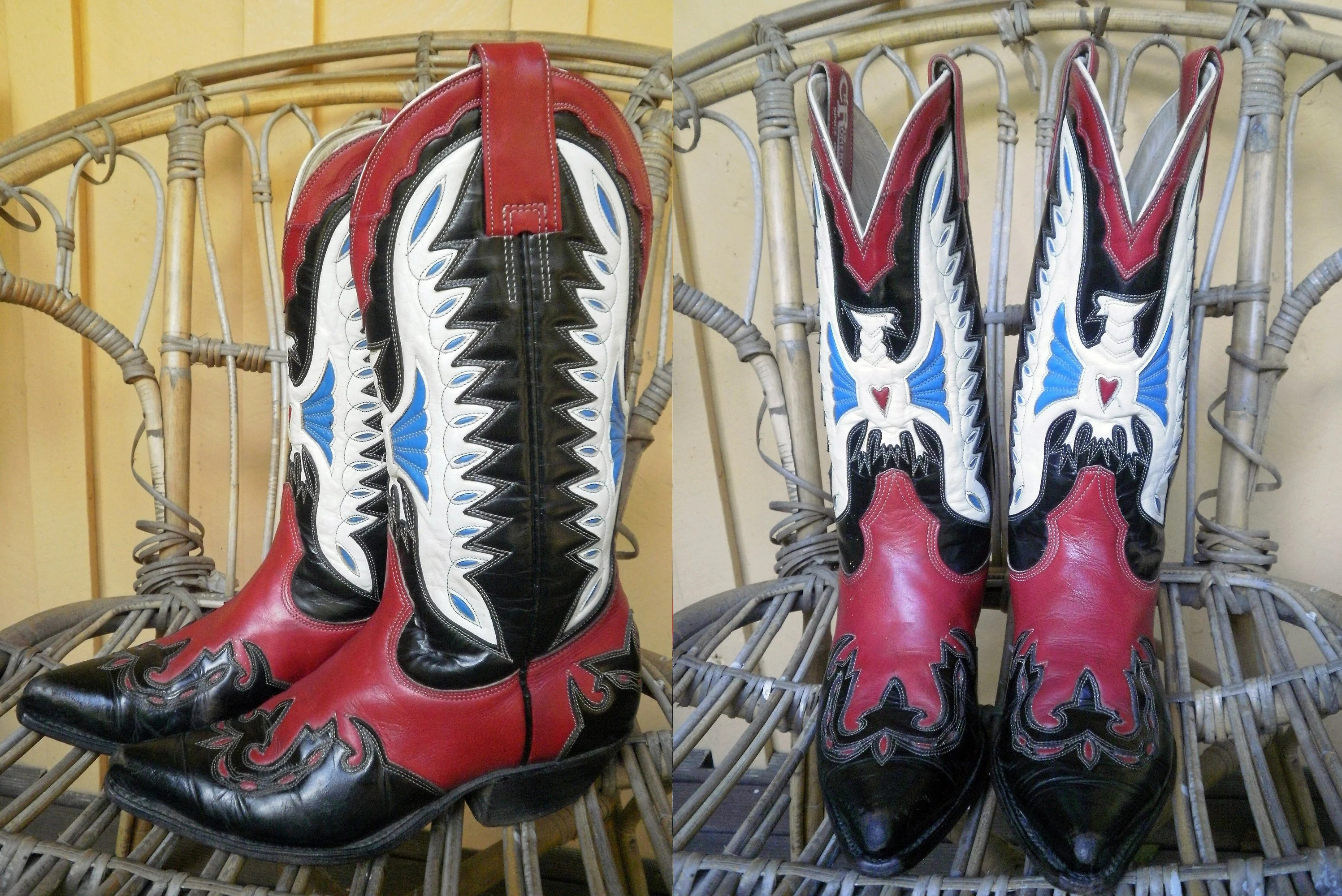 70s CHRIS ROMERO for Route 66 – ORIGINAL Leather Eagle Embroidered Cowgirl Cowboy Western Boots... | Etsy (US)