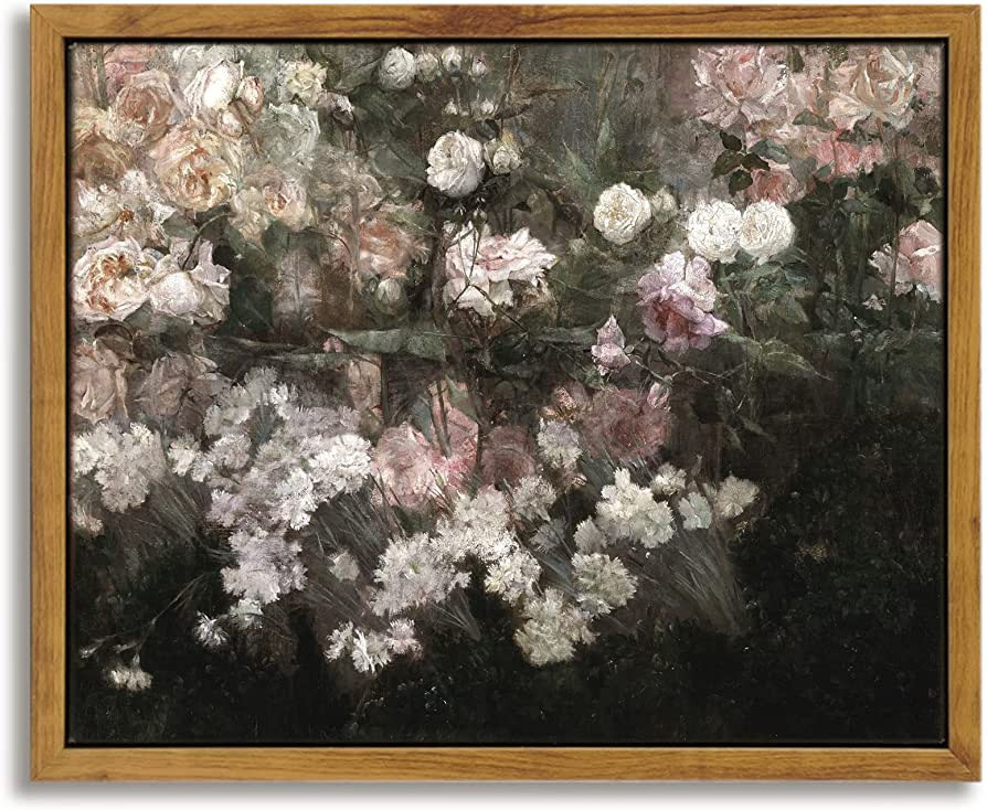 InSimSea Framed Canvas Wall Art Home Decor, Garden in May Flower Wall Art Aesthetic Room Decor, R... | Amazon (US)