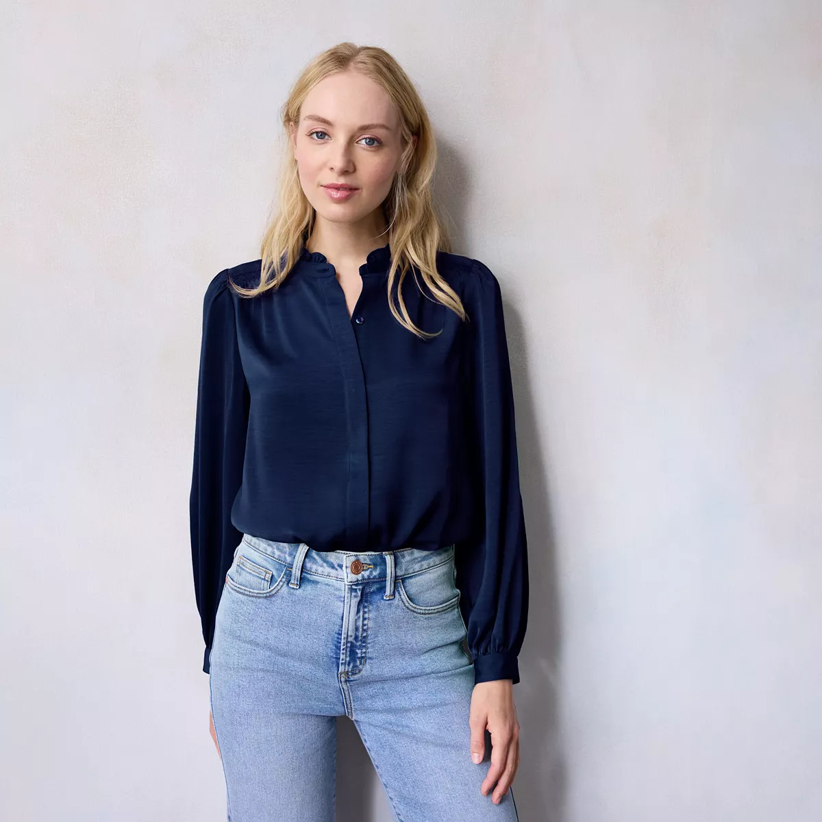 Women's LC Lauren Conrad Hidden Placket Button Front Shirt | Kohl's